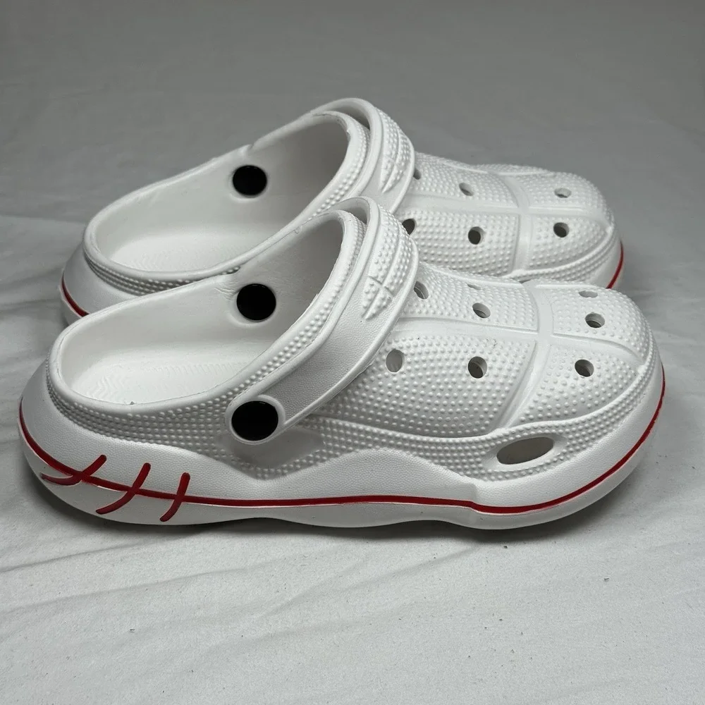 Kids White Clogs Size US 13 Slip On Sandals With Charms‎ Lightweight
